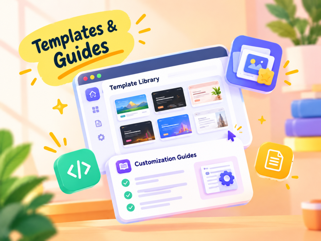 Ready Client Sites members portal showing template library and customization guides for freelancers